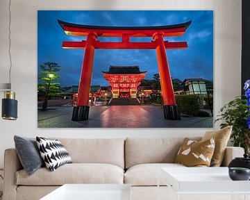 Fushimi Inari Taisha schrijn in Kyoto, Japan van Michael Abid