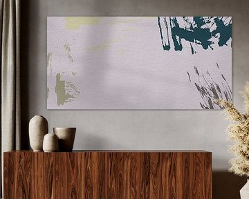 Abstract minimalist art in Wild Wonder Flexa colors in pink, blue and beige by Dina Dankers