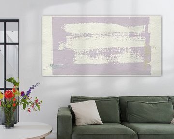 Abstracte minimalistische kunst in Wild Wonder Flexa kleuren in roze, wit en goud van Dina Dankers