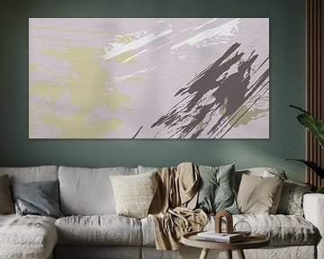 Abstracte minimalistische kunst in Wild Wonder Flexa kleuren in roze, beige en taupe van Dina Dankers