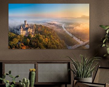 Panorama van het kasteel Marienburg bij Hannover, Duitsland van Michael Abid