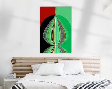 Vrolijke abstracte kleurrijke  digitale kunst van Ans Houben