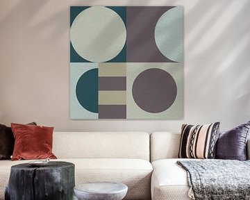 Abstract geometric modern art in green and brown. by Dina Dankers