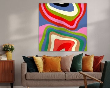 in flow - abstract kleurrijk van Ana Rut Bre