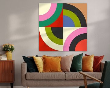 Bauhaus - Cirkels in kleur 1 van Ana Rut Bre