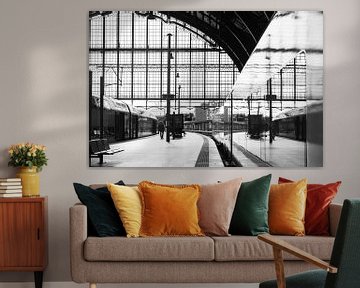 La gare centrale d'Anvers en noir et blanc sur Jochem Oomen