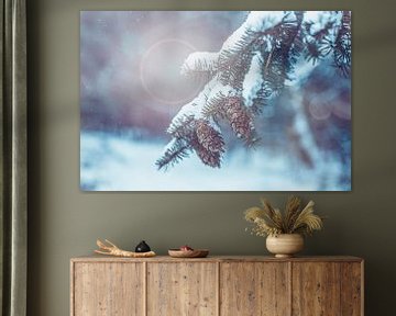 Denneboom in wintersferen | Fotografie Kerst en winter collectie van Denise Tiggelman