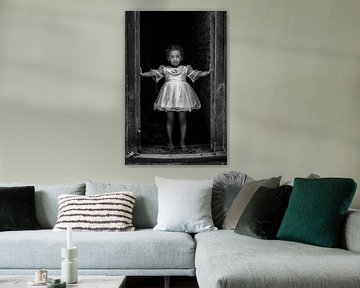 Nepalees meisje verkleed als ballet danseres in tutu in Kathmandu Nepal