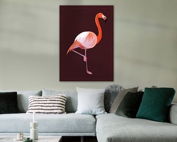 Flamant rose sur Kirtah Designs