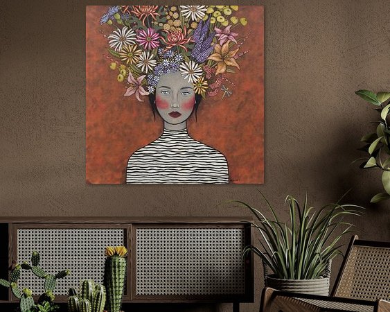 Voorbeeld van het werk in een kamer