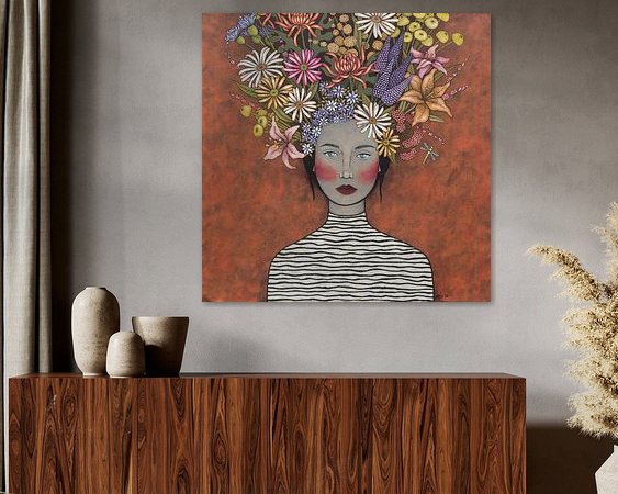 Voorbeeld van het werk in een kamer