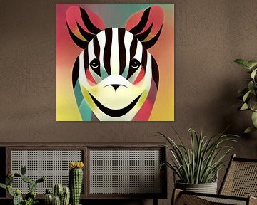 Zebra van Vlindertuin Art