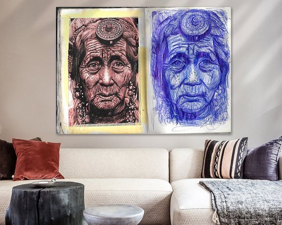 Voorbeeld van het werk in een kamer