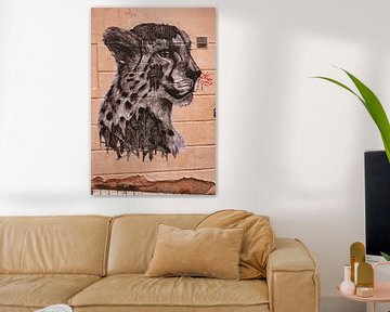 Cheetah op de muur van Raphael Kipfer