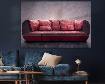 Abstracte Rode Sofa Interieur Kamer Ontwerp van Animaflora PicsStock