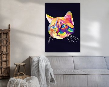 katten in wpap pop art van andrean