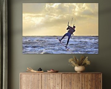 Kitesurfer on the North Sea near Noordwijk by Ans Houben