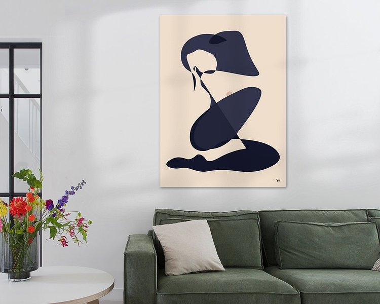 Voorbeeld van het werk in een kamer