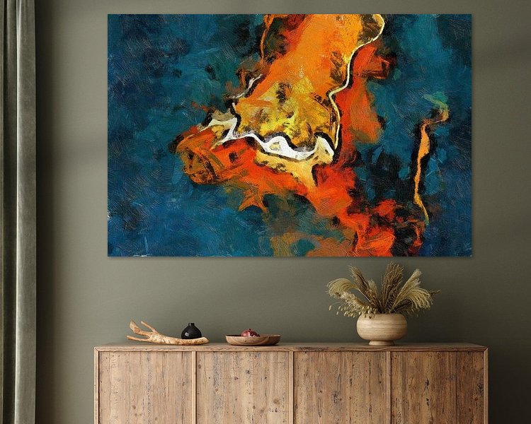 Voorbeeld van het werk in een kamer