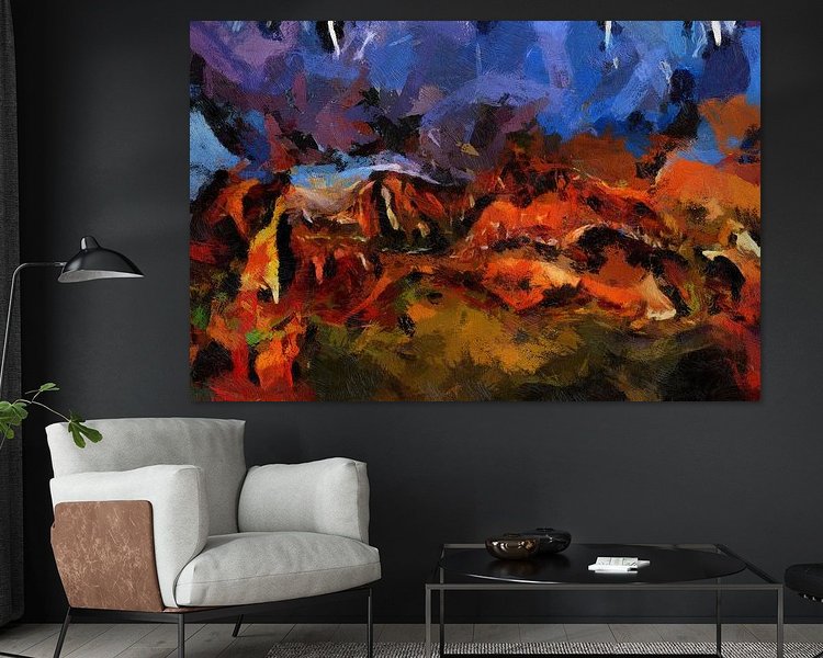 Voorbeeld van het werk in een kamer