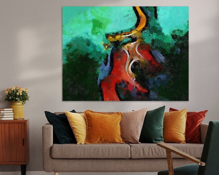 Voorbeeld van het werk in een kamer