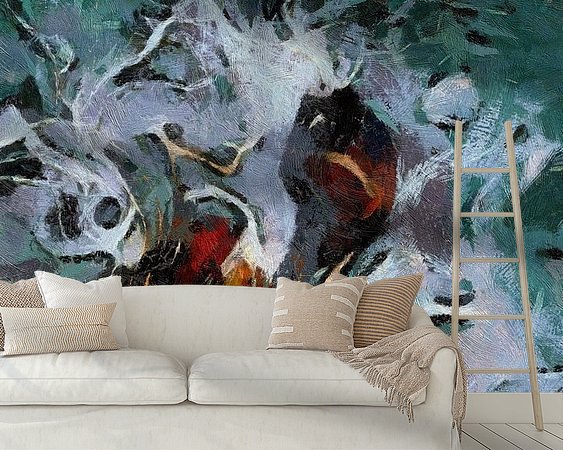 Voorbeeld van het werk in een kamer