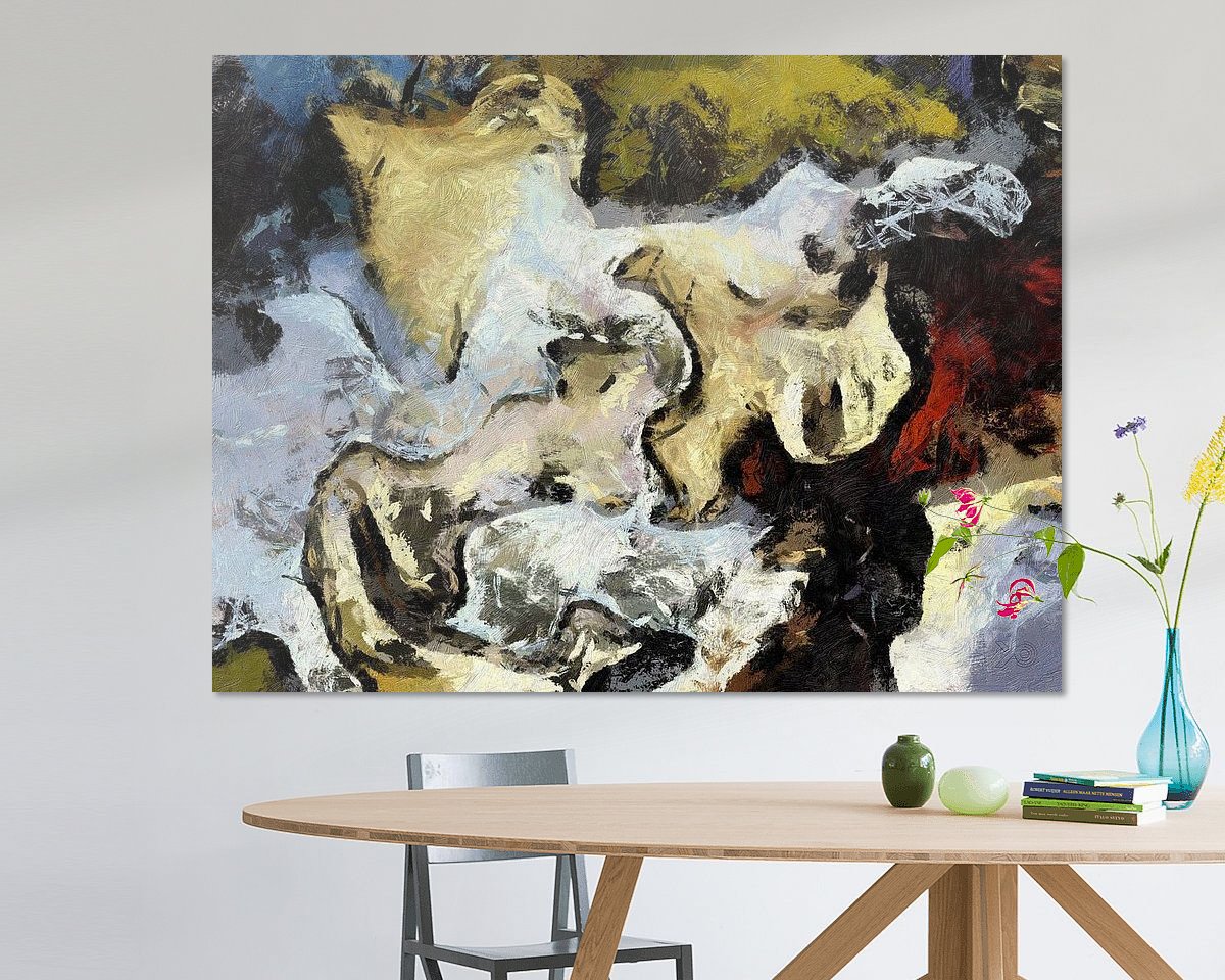 Voorbeeld van het werk in een kamer