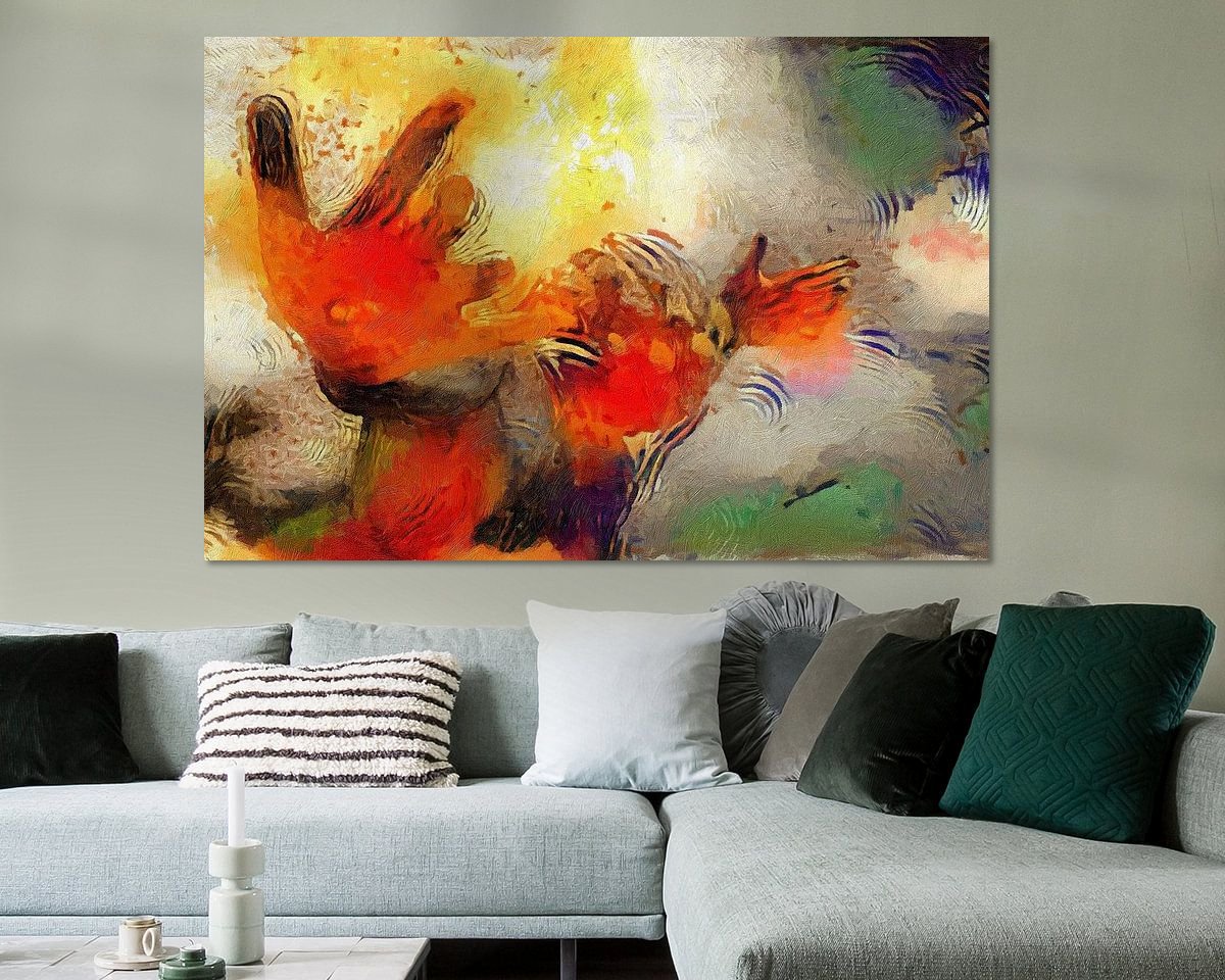 Voorbeeld van het werk in een kamer