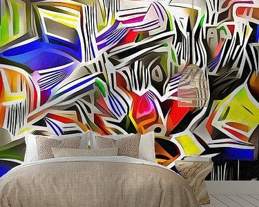 Voorbeeld van het werk in een kamer