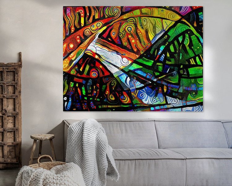 Voorbeeld van het werk in een kamer