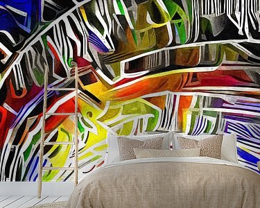 Voorbeeld van het werk in een kamer