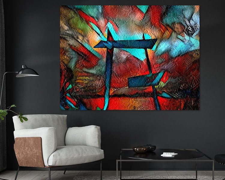 Voorbeeld van het werk in een kamer