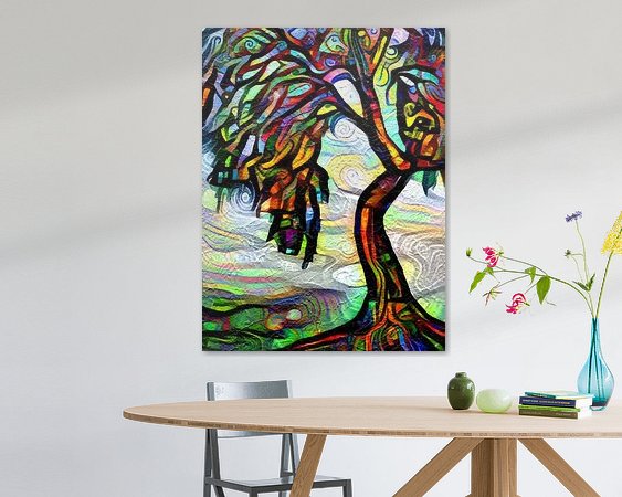 Voorbeeld van het werk in een kamer