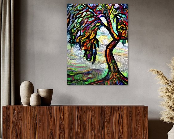 Voorbeeld van het werk in een kamer