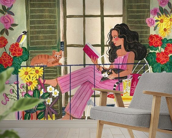 Voorbeeld van het werk in een kamer