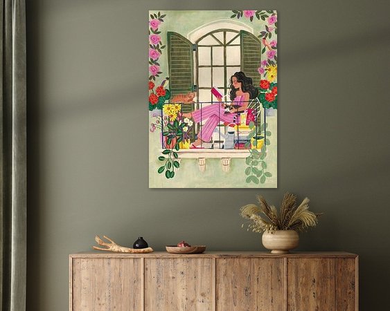 Voorbeeld van het werk in een kamer