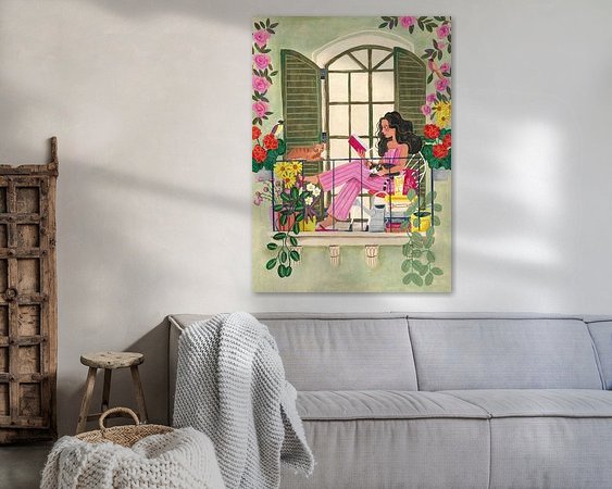 Voorbeeld van het werk in een kamer