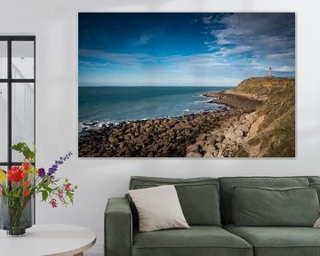 Landschap Cap Gris-Nez in  Frankrijk met vuurtoren van DroomGans