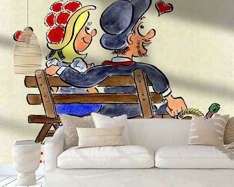 Voorbeeld van het werk in een kamer