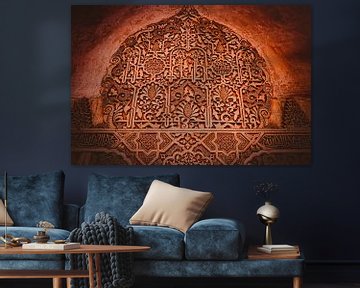 Handwerk in het Palacios Nazaries in Moorse stijl van het Alhambra van Lizanne van Spanje