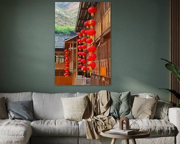 Red Chinese lanterns by Inge Hogenbijl