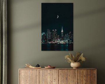 Die Skyline von NEW YORK bei Nacht von MADK