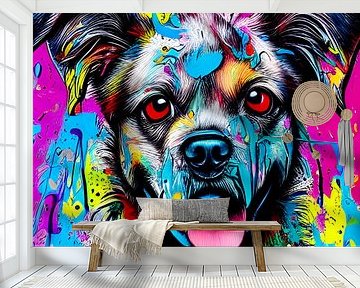 Bunte Hunde I - Pop-Art Graffiti-Stil
