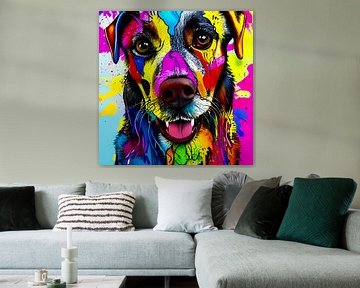 Kleurrijke honden III - Pop-Art Graffiti stijl van Lily van Riemsdijk - Art Prints with Color