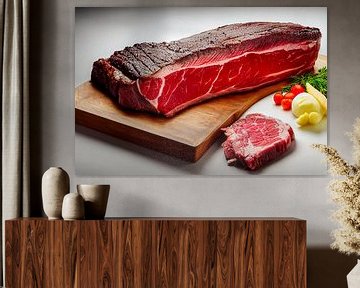 rauw rundvlees op een houten plank van Animaflora PicsStock