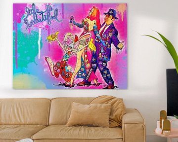 Pop Art Canvas Muurkunst | Poppy Roger 2 Life is beautiful van Julie_Moon_POP_ART