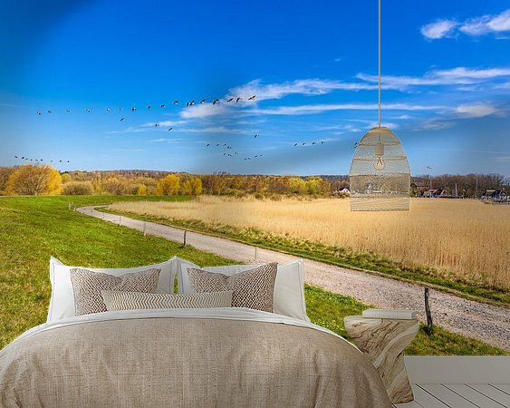 Voorbeeld van het werk in een kamer