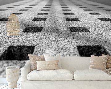 Symmetrisch perspectief in zwart/wit fotografie. van Ellen Driesse
