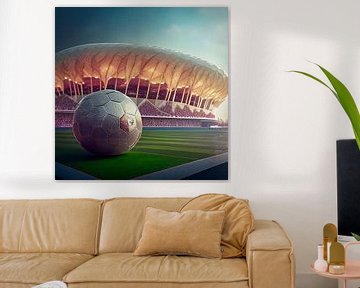 Voetbal in een stadion tijdens het WK in Qatar van Animaflora PicsStock