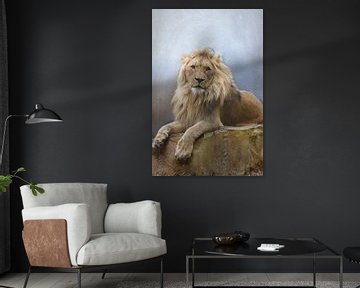 Löwenporträt von Heike Hultsch